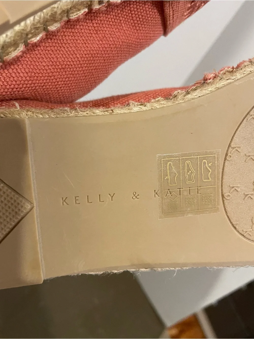 Kelly & Katie Coral Laser-Cut Canvas Espadrilles